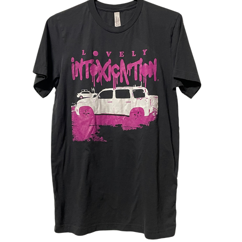 1/1 Lovely Car Tee in Grey & Pink